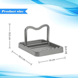 Multifunctional Pot Lid Holder Rack Keeps Countertop Dry Anti Rust Spoon Rest Stovetop And Kitchen Counter Kitchen,Easy To Clean,18.2*14*10.5cm,Grey