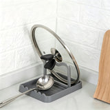 Multifunctional Pot Lid Holder Rack Keeps Countertop Dry Anti Rust Spoon Rest Stovetop And Kitchen Counter Kitchen,Easy To Clean,18.2*14*10.5cm,Grey