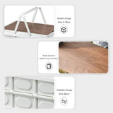 Darrahopens Home & Garden > Storage > Storage Boxes Foldable Camping Storage Box With Wooden Lid,Multi-Functional Portable Storage Box, Can Store Toys, Snacks, Car Essentials,33*22*17cm,White In Australia - Darrahopens