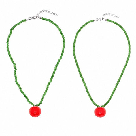 Darrahopens Fashion > Women's Fashion > Women's Jewellery 2 Pcs Bohemian Style Korean Colorful Candy Star Tassel Pendant Necklace, Tomato-Shaped Chain, Aesthetic Jewelry,45-50cm,extension chain In Australia - Darrahopens