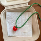 Darrahopens Fashion > Women's Fashion > Women's Jewellery 2 Pcs Bohemian Style Korean Colorful Candy Star Tassel Pendant Necklace, Tomato-Shaped Chain, Aesthetic Jewelry,45-50cm,extension chain In Australia - Darrahopens
