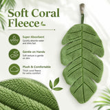 2 Pcs Leaf Shaped Towel Set, Soft Absorbent Hanging Towel,Suitable For Bathroom, Kitchen, Home Decor,Exclusive Gift For Plant Lovers,27*16cm