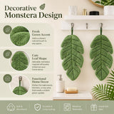 2 Pcs Leaf Shaped Towel Set, Soft Absorbent Hanging Towel,Suitable For Bathroom, Kitchen, Home Decor,Exclusive Gift For Plant Lovers,27*16cm In Australia - Darrahopens