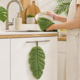 2 Pcs Leaf Shaped Towel Set, Soft Absorbent Hanging Towel,Suitable For Bathroom, Kitchen, Home Decor,Exclusive Gift For Plant Lovers,27*16cm