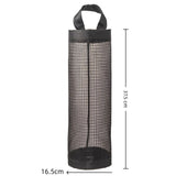 2 Pcs Kitchen Wall Mounted Garbage Bag Holder, Storage Organizer, Storage Box, Wall Mounted Storage Bag With Hooks,37.5*16.5cm,Black