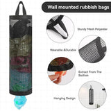 2 Pcs Kitchen Wall Mounted Garbage Bag Holder, Storage Organizer, Storage Box, Wall Mounted Storage Bag With Hooks,37.5*16.5cm,Black