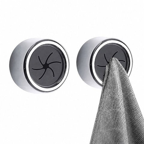 Darrahopens Home & Garden > Bathroom Accessories > Towel Racks & Holders 2 Pcs Kitchen Towel Holder, Self Adhesive Wall Towel Hook, Round Wall Mount Towel Holder For Bathroom, Kitchen,4.2*4.2*2.2cm,silvery In Australia - Darrahopens