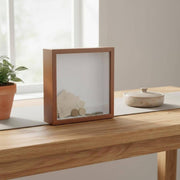 Square Concert Travel Shadow Box Transparent Postcard Ticket Shadow Box Picture Frame For Home Memory Frame Boxes,20*20cm,Natural-WoodColor