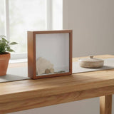 Square Concert Travel Shadow Box Transparent Postcard Ticket Shadow Box Picture Frame For Home Memory Frame Boxes,20*20cm,Natural-WoodColor