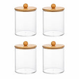 Darrahopens Health & Beauty > Cosmetic Storage > Makeup Organisation & Storage 4 Pcs Dental Floss & Cotton Swab Storage Box With Lid, 10oz Transparent Bathroom Organizer Box, Also Suitable As Vanity Organizer,7*7*11cm In Australia - Darrahopens