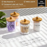 Darrahopens Health & Beauty > Cosmetic Storage > Makeup Organisation & Storage 4 Pcs Dental Floss & Cotton Swab Storage Box With Lid, 10oz Transparent Bathroom Organizer Box, Also Suitable As Vanity Organizer,7*7*11cm In Australia - Darrahopens