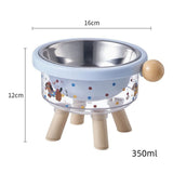 Darrahopens Pet Care > Dog Supplies > Dog Bowls, Feeders & Waterers 1 Pcs 350ml High-Quality Dual Layer Dopamine Pet Elevated Bowl, Anti-Spill Food & Water Bowl For Cats And Dogs,12*16cm,Blue In Australia - Darrahopens