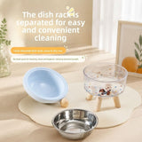 Darrahopens Pet Care > Dog Supplies > Dog Bowls, Feeders & Waterers 1 Pcs 350ml High-Quality Dual Layer Dopamine Pet Elevated Bowl, Anti-Spill Food & Water Bowl For Cats And Dogs,12*16cm,Blue In Australia - Darrahopens
