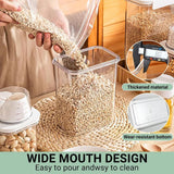1 Pcs 1100ml Airtight Food Storage Container For Pet Food, Grain,Large Capacity With Measuring Scale Lid And Carry Handle, ,12.8*8*17.9cm