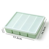 1 Pcs 600ml Silicone Freezer Tray With Lid - Kitchen Storage For Soup, Broth & Sauces,17.2*14.5*3.2cm,Green