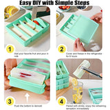 1 Pcs 600ml Silicone Freezer Tray With Lid - Kitchen Storage For Soup, Broth & Sauces,17.2*14.5*3.2cm,Green