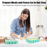 1 Pcs 600ml Silicone Freezer Tray With Lid - Kitchen Storage For Soup, Broth & Sauces,17.2*14.5*3.2cm,Green