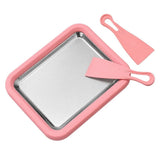 Darrahopens Appliances > Kitchen Appliances > Speciality Appliances 1 Set Ice Cream Maker Kit,Includes Freezing Tray And 2 Scrapers, DIY Ice Cream Tray, Stainless Steel Frozen Dessert Maker,22*17.5*4.2cm,Pink In Australia - Darrahopens
