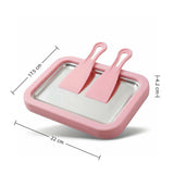 Darrahopens Appliances > Kitchen Appliances > Speciality Appliances 1 Set Ice Cream Maker Kit,Includes Freezing Tray And 2 Scrapers, DIY Ice Cream Tray, Stainless Steel Frozen Dessert Maker,22*17.5*4.2cm,Pink In Australia - Darrahopens