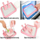 Darrahopens Appliances > Kitchen Appliances > Speciality Appliances 1 Set Ice Cream Maker Kit,Includes Freezing Tray And 2 Scrapers, DIY Ice Cream Tray, Stainless Steel Frozen Dessert Maker,22*17.5*4.2cm,Pink In Australia - Darrahopens