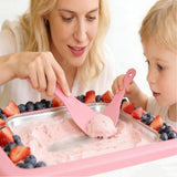 Darrahopens Appliances > Kitchen Appliances > Speciality Appliances 1 Set Ice Cream Maker Kit,Includes Freezing Tray And 2 Scrapers, DIY Ice Cream Tray, Stainless Steel Frozen Dessert Maker,22*17.5*4.2cm,Pink In Australia - Darrahopens