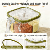 1 Pcs 5-Compartment Airtight Spice Jars, Multipurpose Transparent Spice Containers, Kitchen Seasoning Storage Box,13.8*9cm,Green