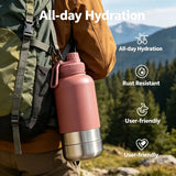 3-in-1 Portable Pet Travel Water & Food Bottle, 304 stainless steel, a must-have for walks and camping.（blue）