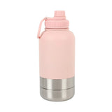3-in-1 Portable Pet Travel Water & Food Bottle, 304 stainless steel, a must-have for walks and camping.（pink） In Australia - Darrahopens