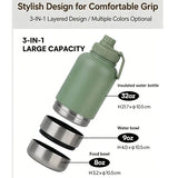 3-in-1 Portable Pet Travel Water & Food Bottle, 304 stainless steel, a must-have for walks and camping.（pink）