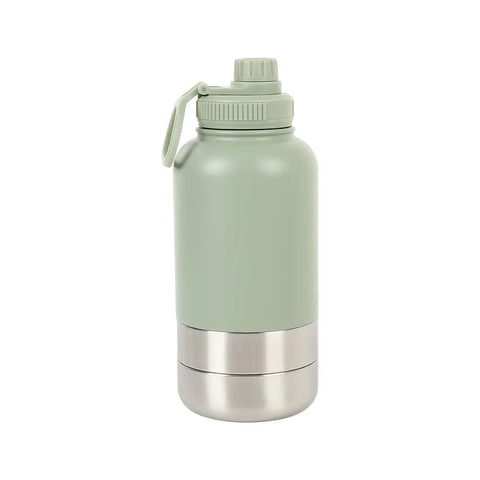 3-in-1 Portable Pet Travel Water & Food Bottle, 304 stainless steel, a must-have for walks and camping.（green） In Australia - Darrahopens