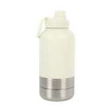3-in-1 Portable Pet Travel Water & Food Bottle, 304 stainless steel, a must-have for walks and camping.（white）