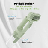 5-in-1 Wireless Pet Groomer, 10000Pa Strong Suction, Low Noise, No Flying Hair – A Must-Have for Cats, Dogs & Home Cleaning（GREEN)N)