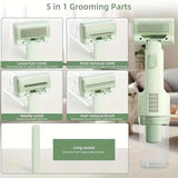 5-in-1 Wireless Pet Groomer, 10000Pa Strong Suction, Low Noise, No Flying Hair – A Must-Have for Cats, Dogs & Home Cleaning（GREEN)N)