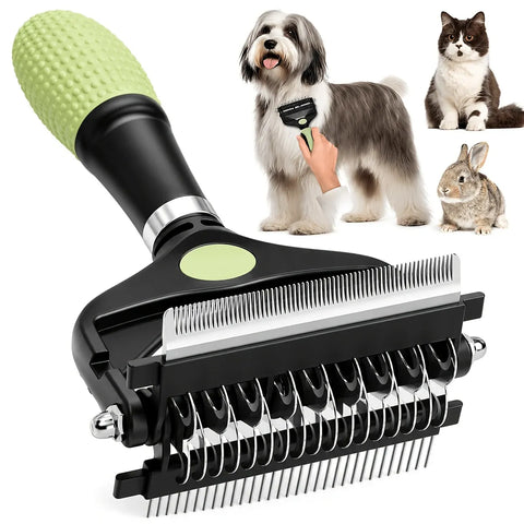 3-in-1 Pet Grooming Rake Comb: Painless Dematting, Deep Deshedding, for Long & Short Hair. Ergonomic Non-Slip Handle, Foldable & Easy to Store. In Australia - Darrahopens