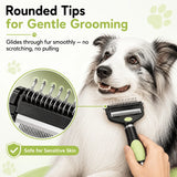 3-in-1 Pet Grooming Rake Comb: Painless Dematting, Deep Deshedding, for Long & Short Hair. Ergonomic Non-Slip Handle, Foldable & Easy to Store. In Australia - Darrahopens