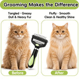 3-in-1 Pet Grooming Rake Comb: Painless Dematting, Deep Deshedding, for Long & Short Hair. Ergonomic Non-Slip Handle, Foldable & Easy to Store. In Australia - Darrahopens