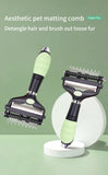 3-in-1 Pet Grooming Rake Comb: Painless Dematting, Deep Deshedding, for Long & Short Hair. Ergonomic Non-Slip Handle, Foldable & Easy to Store.