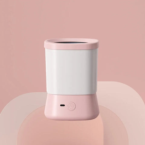 Pet Automatic Paw Cleaner with 360° Rotating Silicone Bristles, 2-Speed Settings, Type-C Rechargeable — A Must-Have for Small/Medium Cats & Dogs.(pink)