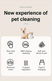 Pet Automatic Paw Cleaner with 360° Rotating Silicone Bristles, 2-Speed Settings, Type-C Rechargeable — A Must-Have for Small/Medium Cats & Dogs.(grey)