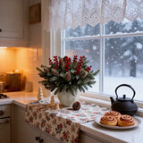 40-Piece Artificial Pine Branch Red Berry Pinecone Set, Christmas Table Decoration DIY Wreath Material