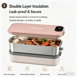900ml Cordless Electric Heating Lunch Box, 7200mAh Battery Life, Portable & Insulated, Enjoy Hot Meals Anytime, Anywhere（ pink)