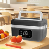 Portable Wireless Heating Lunch Box, Food-grade Stainless Steel with Even Heating, Ideal for Hot Meals While Commuting & Outdoors（black）