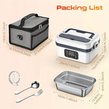 Portable Wireless Heating Lunch Box, Food-grade Stainless Steel with Even Heating, Ideal for Hot Meals While Commuting & Outdoors（black）