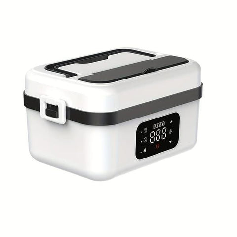 Portable Wireless Heating Lunch Box, Food-grade Stainless Steel with Even Heating, Ideal for Hot Meals While Commuting & Outdoors（white）