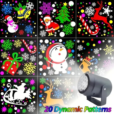 Christmas Projection Lamp, Sleek Black Matte Body, Compact & Portable, USB Powered, 20 Dynamic Rotating Patterns, Creates Colorful Dreamy Holiday Light Ambiance In Australia - Darrahopens