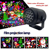 Christmas Projection Lamp, Sleek Black Matte Body, Compact & Portable, USB Powered, 20 Dynamic Rotating Patterns, Creates Colorful Dreamy Holiday Light Ambiance