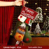 Christmas Plush Decorative Stockings, Exquisite Patchwork Craft, Fill Them with Fairy Tales and Surprise Gifts (Snowflake & Reindeer)