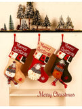 Christmas Plush Decorative Stockings, Exquisite Patchwork Craft, Fill Them with Fairy Tales and Surprise Gifts (Snowflake & Reindeer)