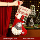 Christmas Plush Decorative Stockings, Exquisite Patchwork Craft, Fill Them with Fairy Tales and Surprise Gifts (Button Santa)
