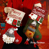 Christmas Plush Decorative Stockings, Exquisite Patchwork Craft, Fill Them with Fairy Tales and Surprise Gifts (Button Reindeer)